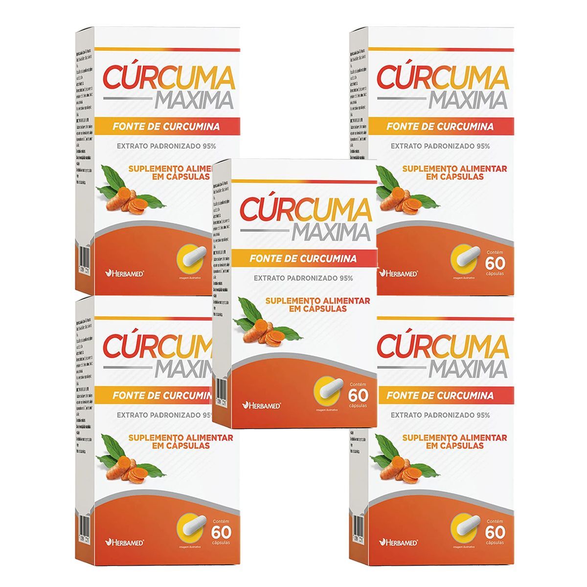Kit 5X C�rcuma Maxima - 60 C�psulas - Herbamed