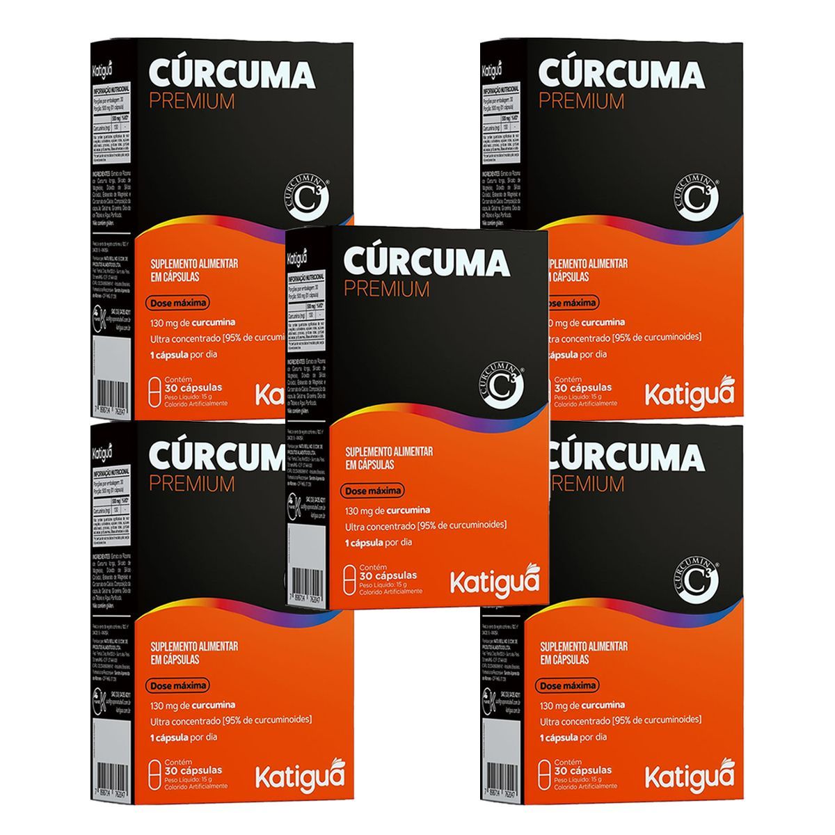 Kit 5X C�rcuma Premium - 30 C�psulas - Katigu�