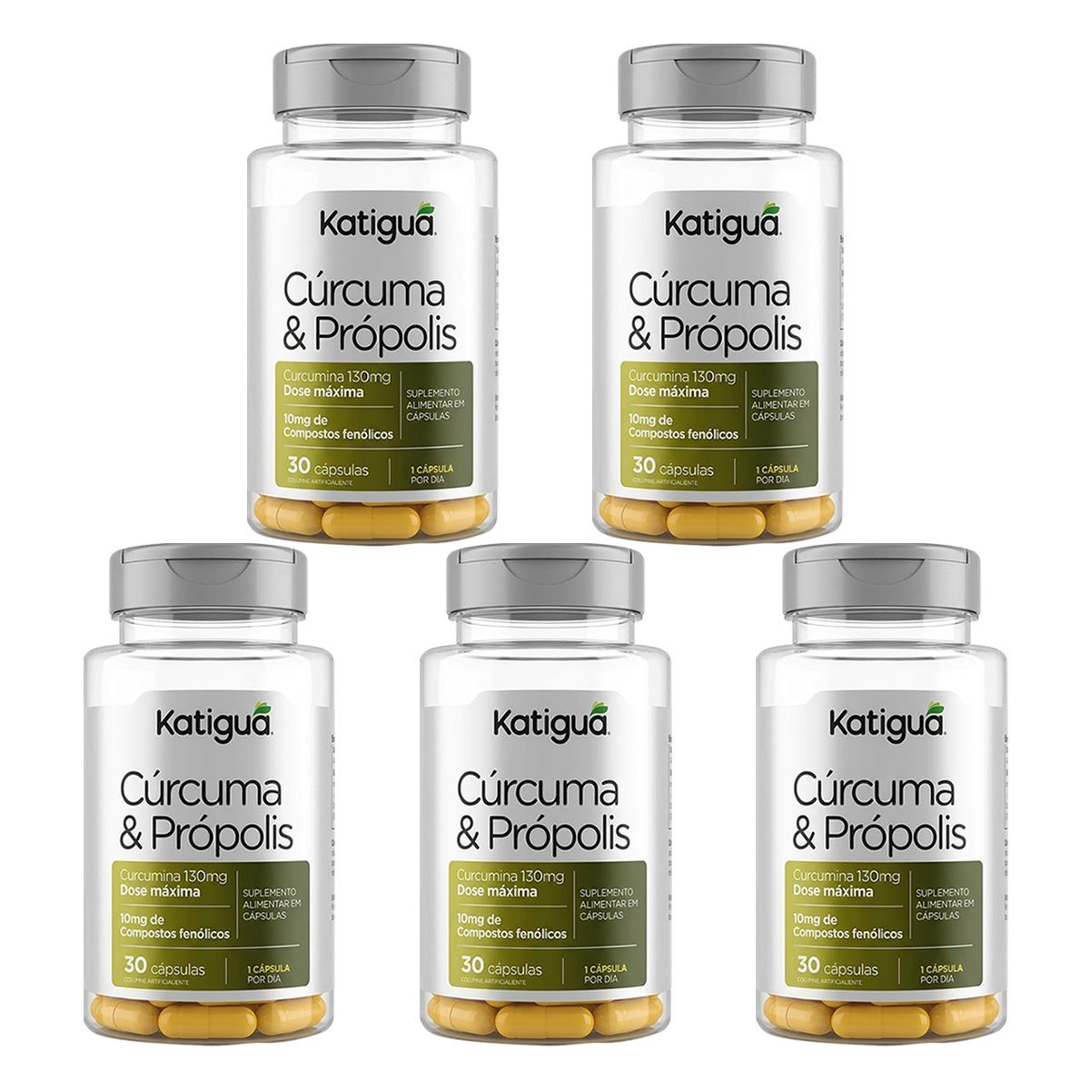 Kit 5X C�rcuma + Pr�polis - 30 C�psulas - Katigu�