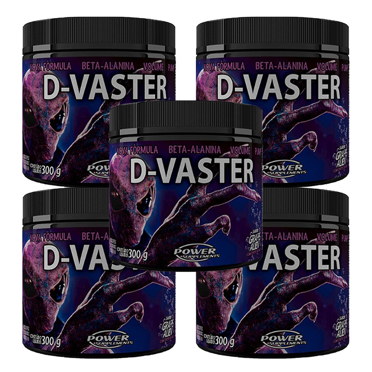 Kit 5X D-Vaster - 300g Grape Alien - Power Supplements
