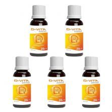 Kit 5X D-Vita Vitamina D3 2000UI - 20ml Laranja - Herbamed
