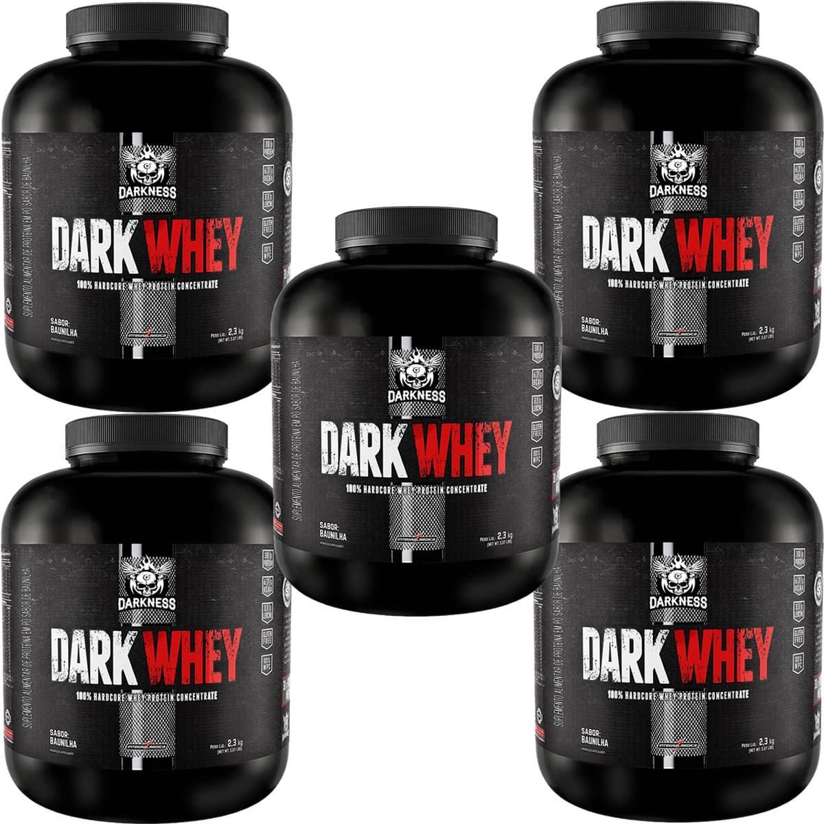 Kit 5X Dark Whey Darkness - 2.300g Baunilha - IntegralM�dica