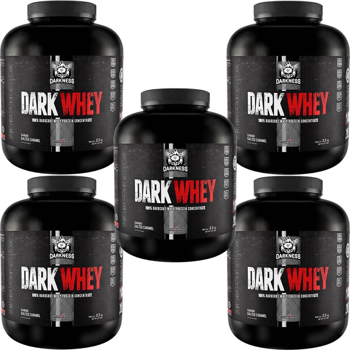 Kit 5X Dark Whey Darkness - 2.300g Caramelo Salgado - IntegralM�dica