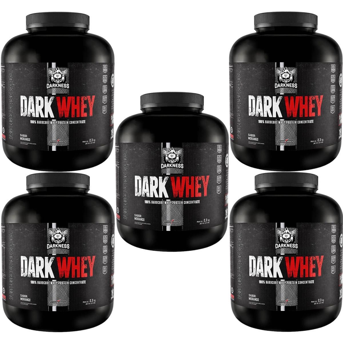 Kit 5X Dark Whey Darkness - 2.300g Morango - IntegralM�dica