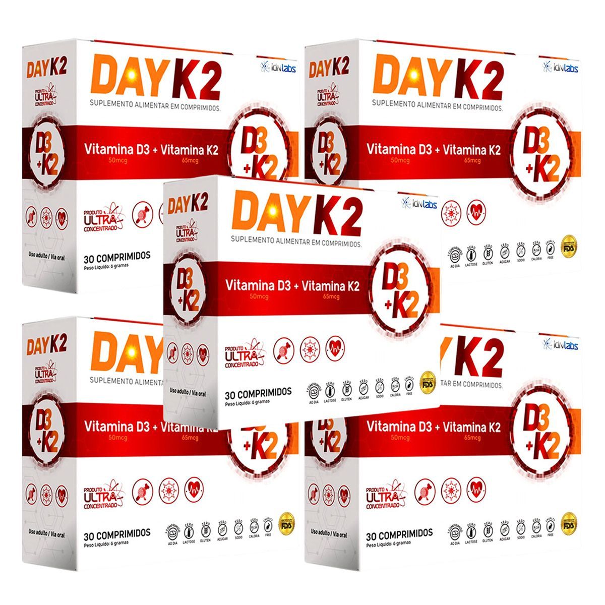 Kit 5X Day K2 - 30 Comprimidos - IDN Labs