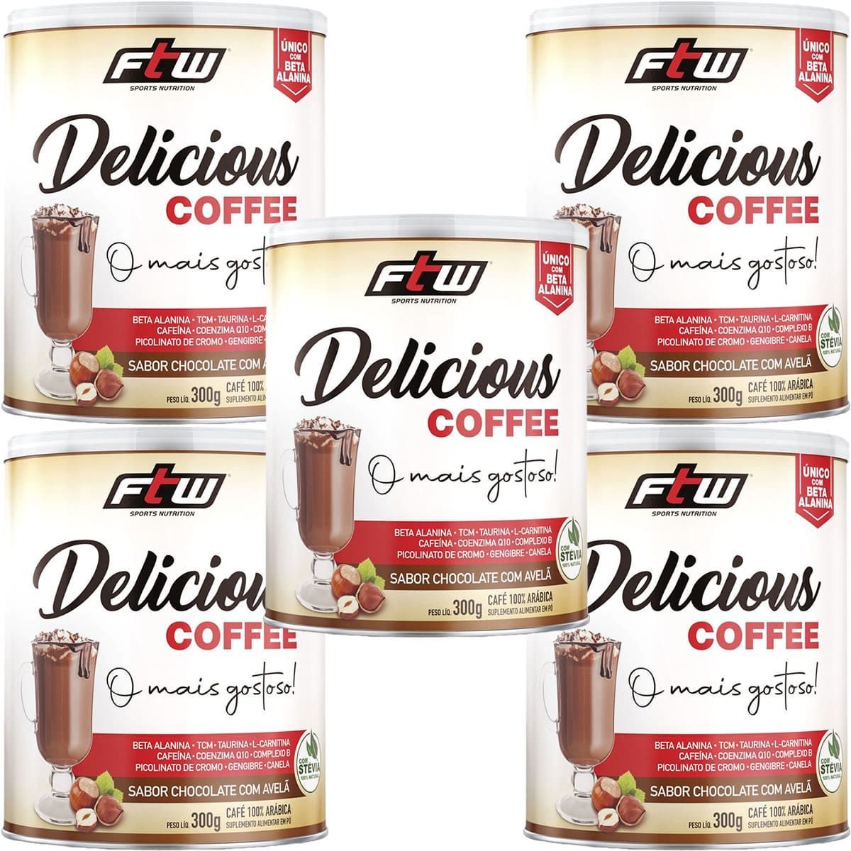 Kit 5X Delicious Coffee - 300g Chocolate com Avel� - FTW
