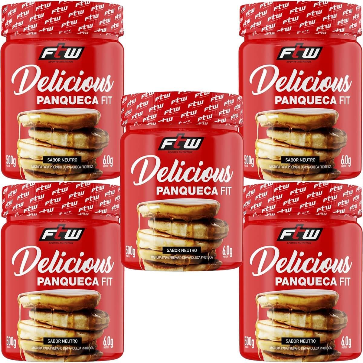 Kit 5X Delicious Panqueca Fit - 500g Neutro - FTW