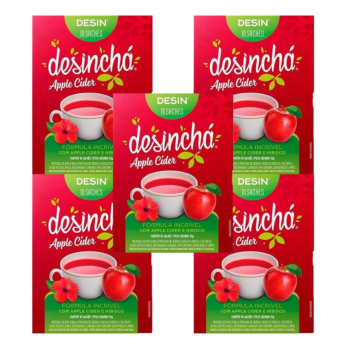 Kit 5X Desin Apple Cider - 10 Sach�s - Desinch�