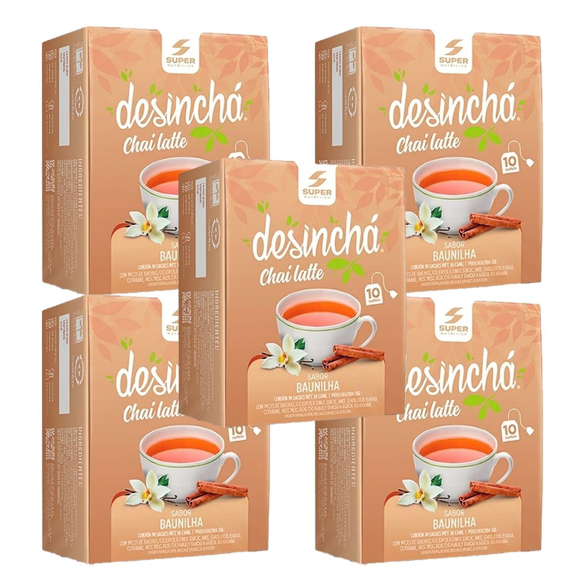 Kit 5X Desinch� Chai Latte - 10 Sach�s Baunilha - Desinch�