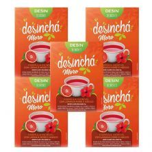 Kit 5X Desincha Moro - 10 Sach�s Laranja Moro e Hibisco - Desinch�