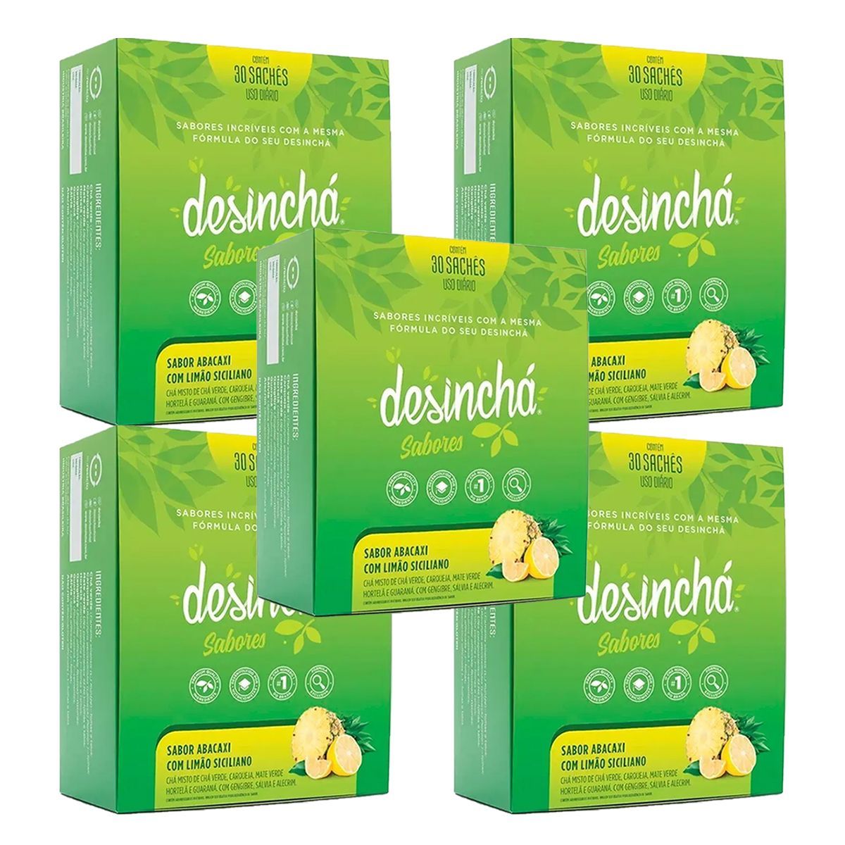 Kit 5X Desinch� Sabores - 30 Sach�s Abacaxi com Lim�o - Desinch�