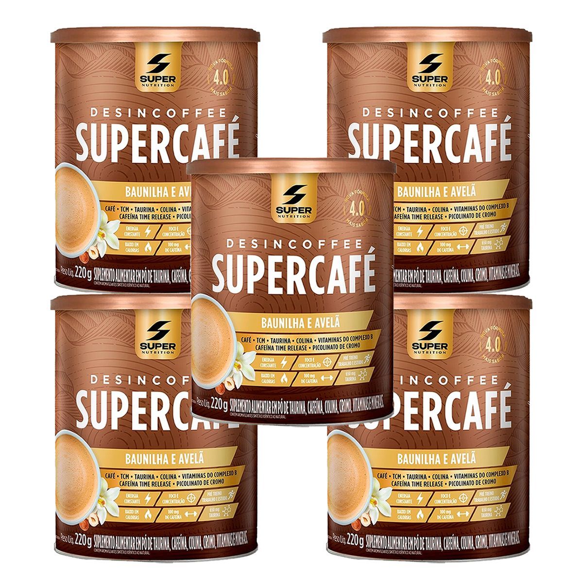 Kit 5X Desincoffee - 220g Baunilha e Avel� - Desinch�