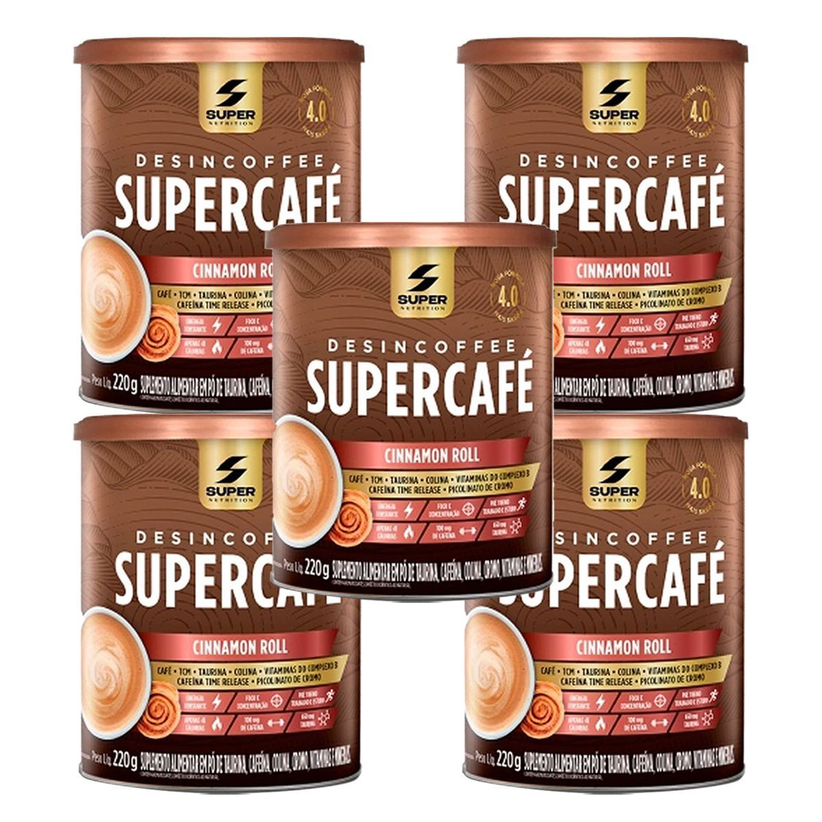Kit 5X Desincoffee Supercaf� - 220g Cinnamon Roll - Desinch�