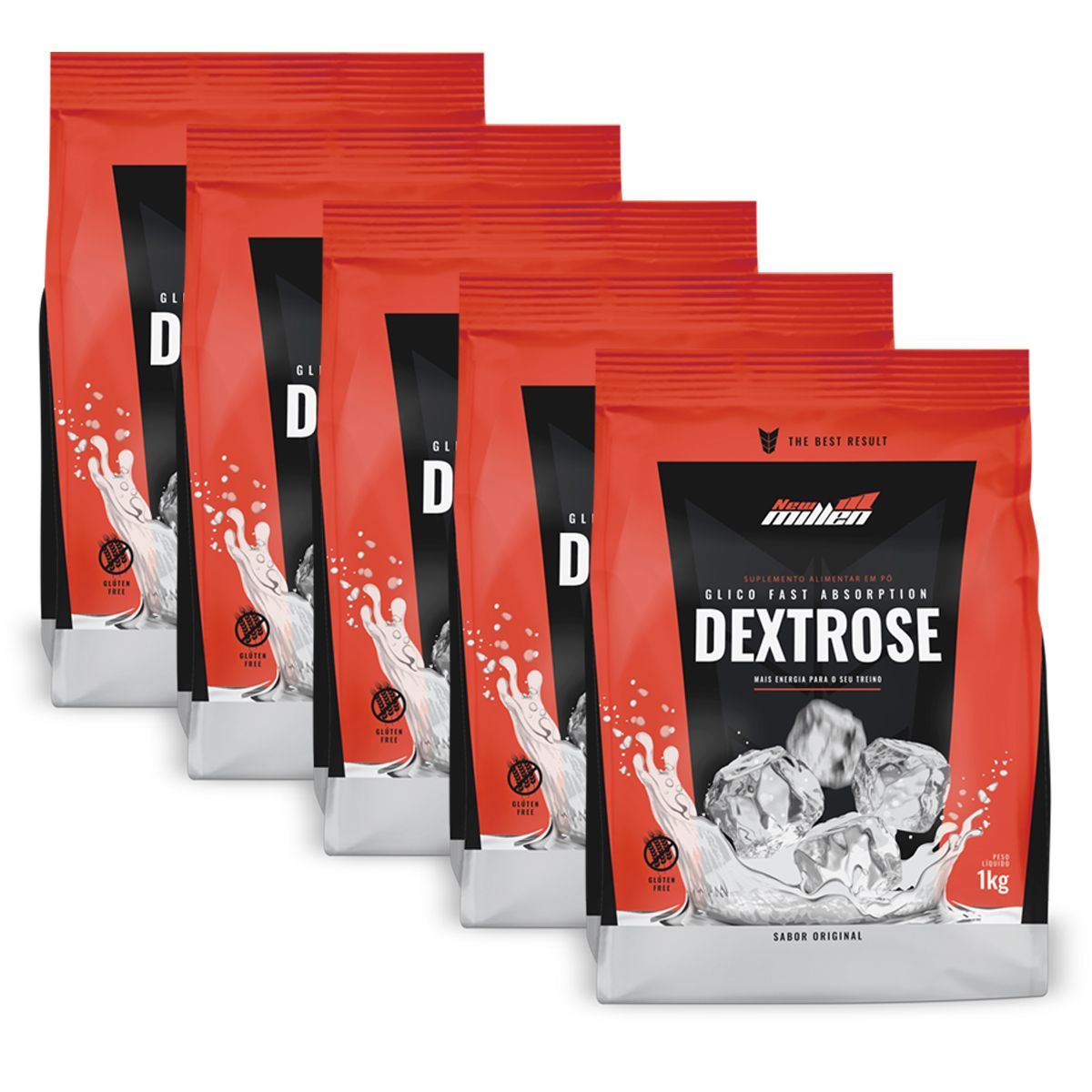 Kit 5X Dextrose - 1000g Refil Original - New Millen