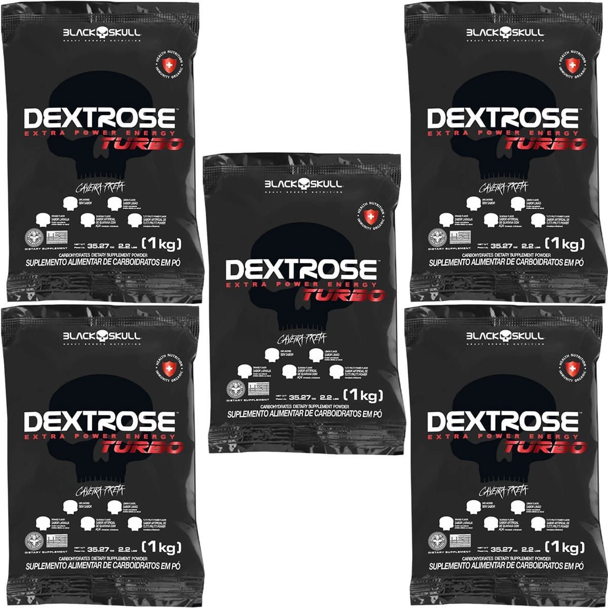 Kit 5X Dextrose Turbo - 1000g Refil Laranja - BlackSkull