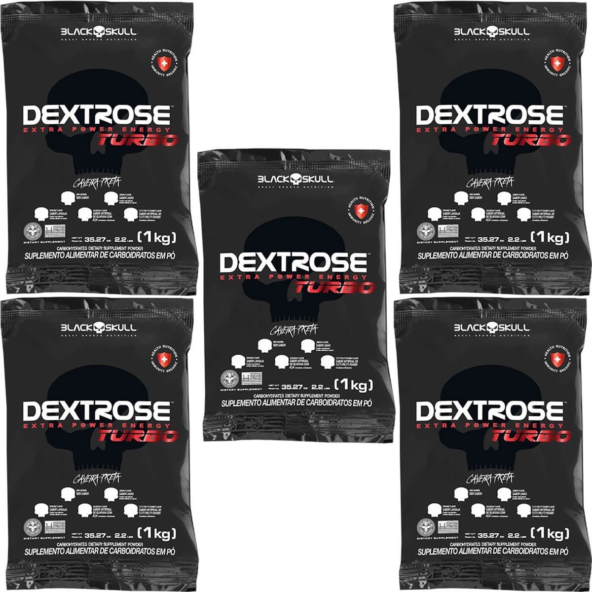 Kit 5X Dextrose Turbo - 1000g Refil Tutti Frutti - BlackSkull