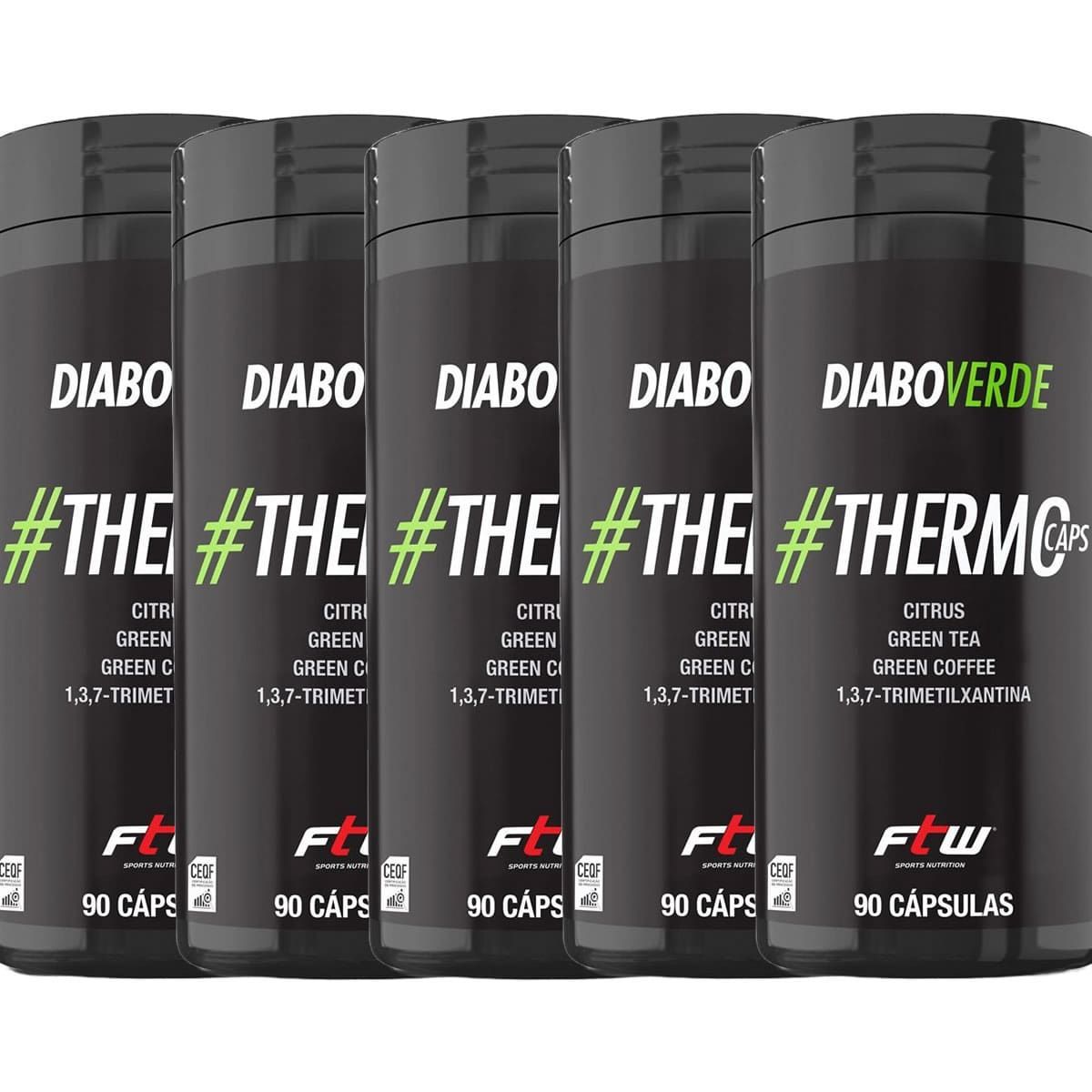 Kit 5X Diabo Thermo Caps - 90 C�psulas - FTW