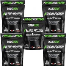 Kit 5X Diabo Verde Blend Protein Mans�o Maromba - 1800g Refil Chocolate - FTW