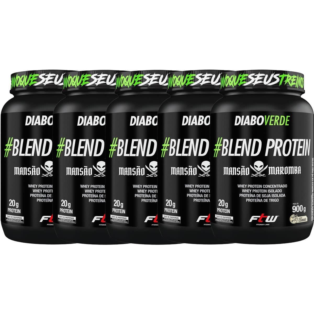 Kit 5X Diabo Verde Blend Protein Mans�o Maromba - 900g Cookies - FTW
