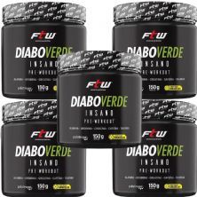 Kit 5X Diabo Verde Insano Pre - Workout - 150g Frutas Amarelas - FTW