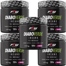 Kit 5X Diabo Verde Insano Pre - Workout - 150g Sabor Energ�tico - FTW