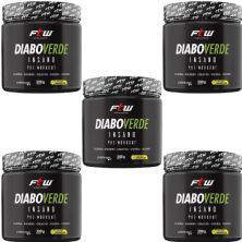 Kit 5X Diabo Verde Insano Pre - Workout - 300g Frutas Amarelas - FTW