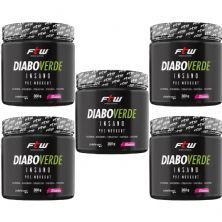Kit 5X Diabo Verde Insano Pre - Workout - 300g Sabor Energ�tico - FTW
