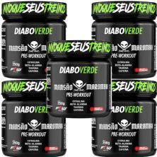 Kit 5X Diabo Verde Pre-Workout Mans�o Maromba - 250g Frutas Vermelhas - FTW