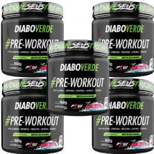 Kit 5X Diabo Verde Pre - Workout Nova F�rmula- 150g Cereja Ice - FTW