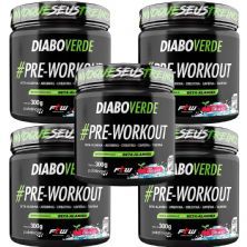 Kit 5X Diabo Verde Pre - Workout Nova F�rmula- 300g Cereja Ice - FTW