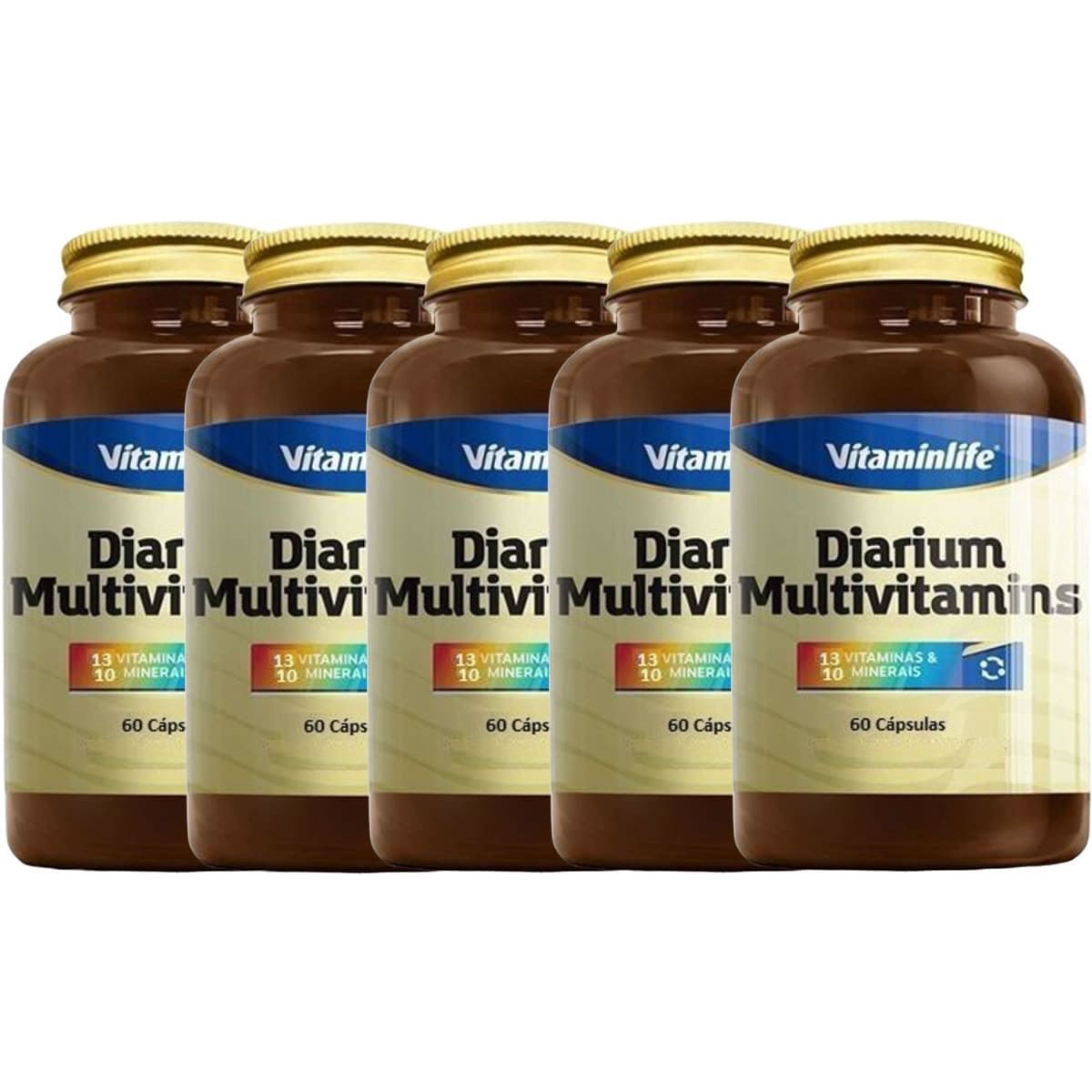 Kit 5X Diarium Multivitam�nico - 60 C�psulas - VitaminLife