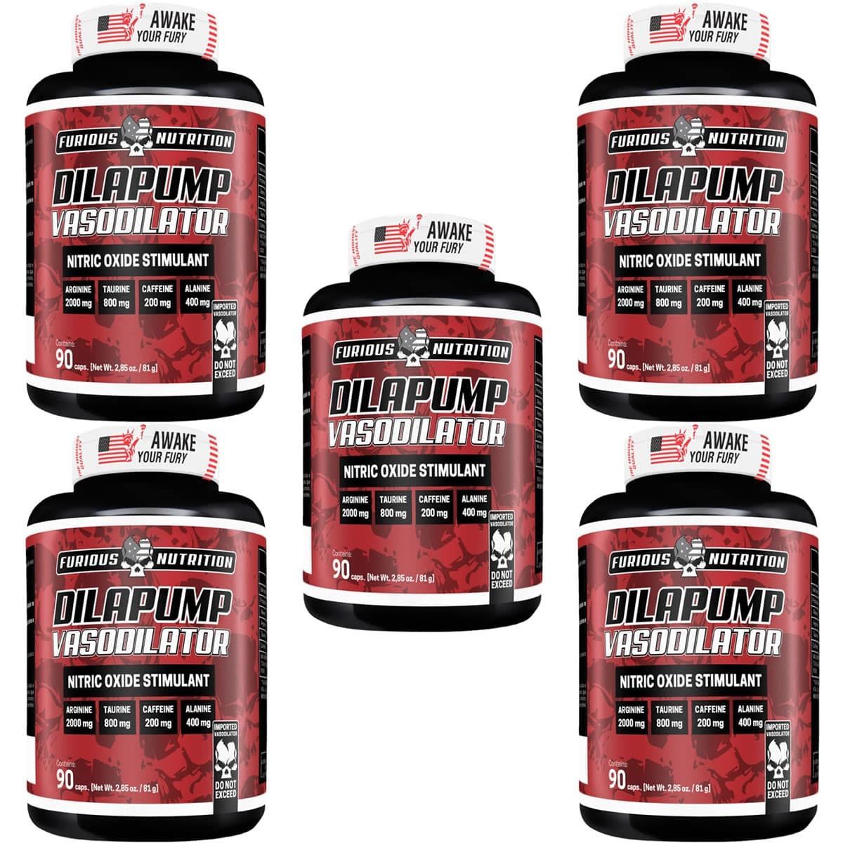 Kit 5X Dilapump Vasodilador - 90 C�psulas - Furious Nutrition