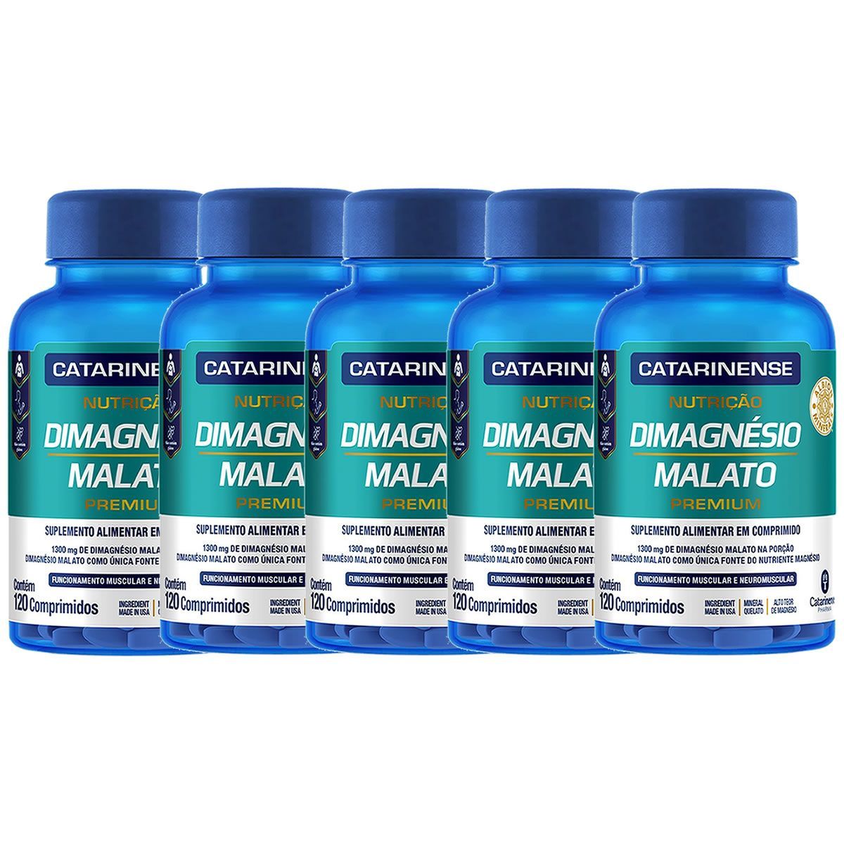 Kit 5X Dimagn�sio Malato - 120 Comprimidos - Catarinense