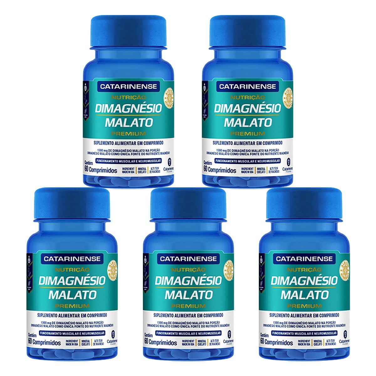Kit 5X Dimagn�sio Malato - 60 Comprimidos - Catarinense