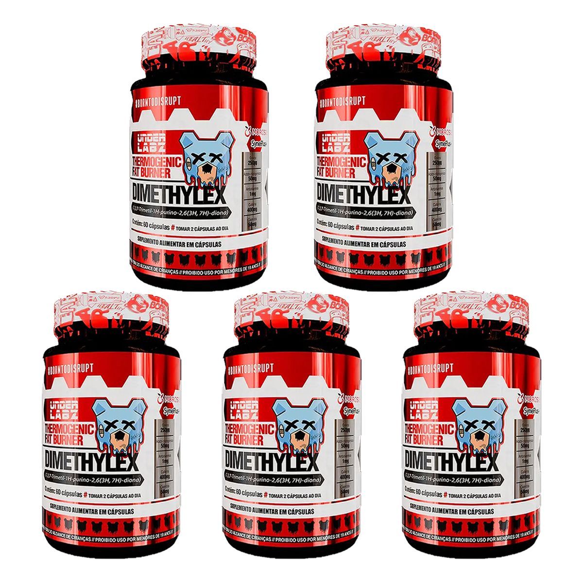 Kit 5X Dimethylex - 60 C�psulas - Under Labz