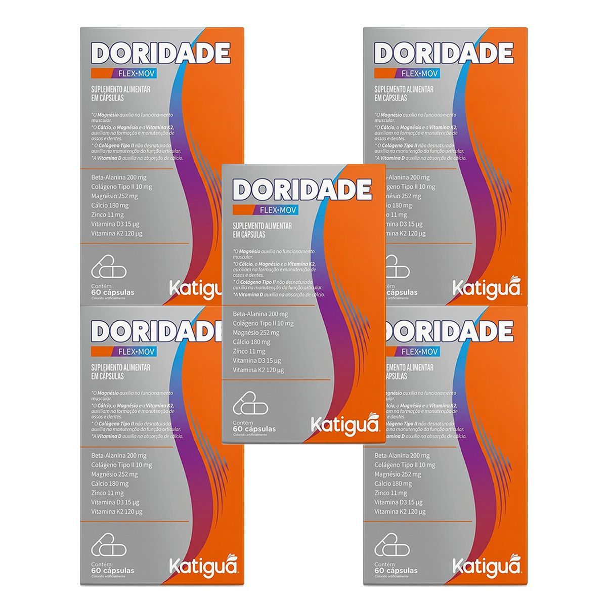 Kit 5X Doridade - 60 C�psulas - Katigu�