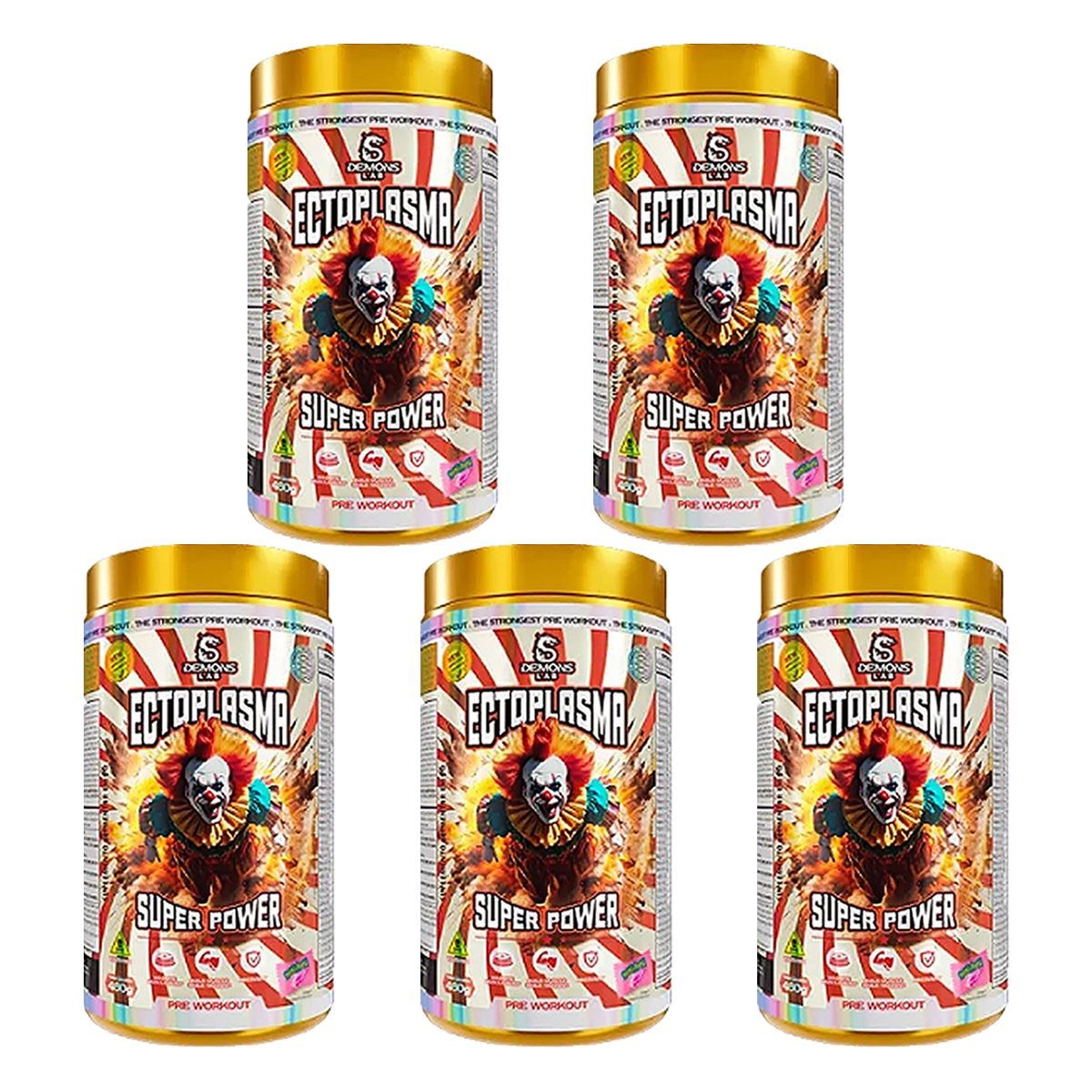 Kit 5X Ectoplasma Super Power - 480g Tutti Frutti - Demons Lab