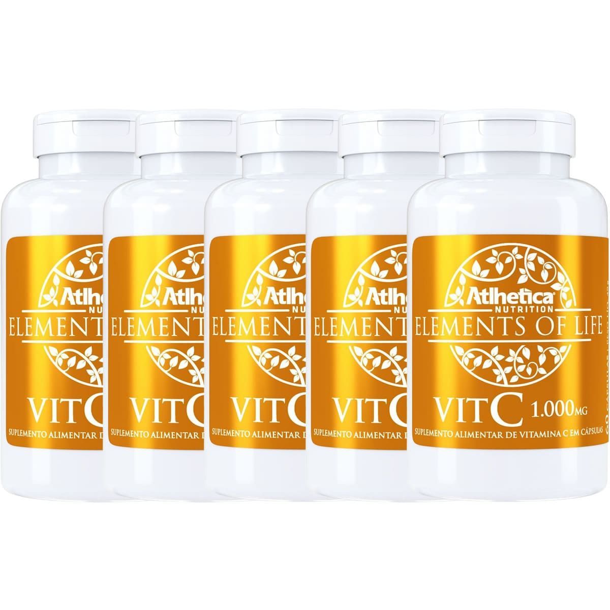 Kit 5X Elements Of Life Vit C - 60 C�psulas - Atlhetica Nutrition