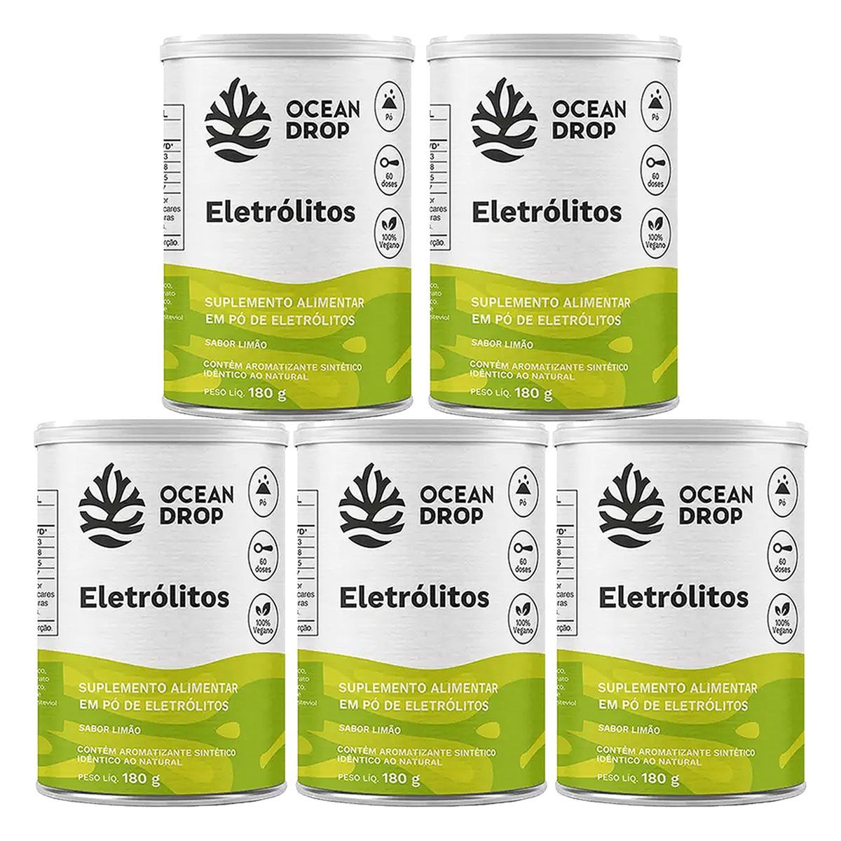 Kit 5X Eletr�litos - 180g Lim�o - Ocean Drop
