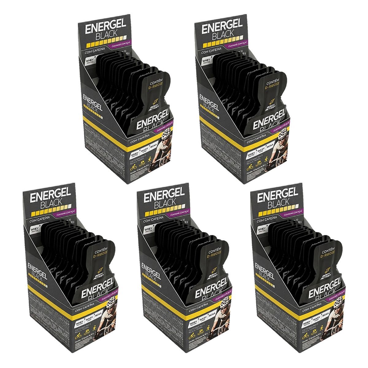 Kit 5X Energel Black - 10 Sach�s Guaran� c/ a�a� - BodyAction