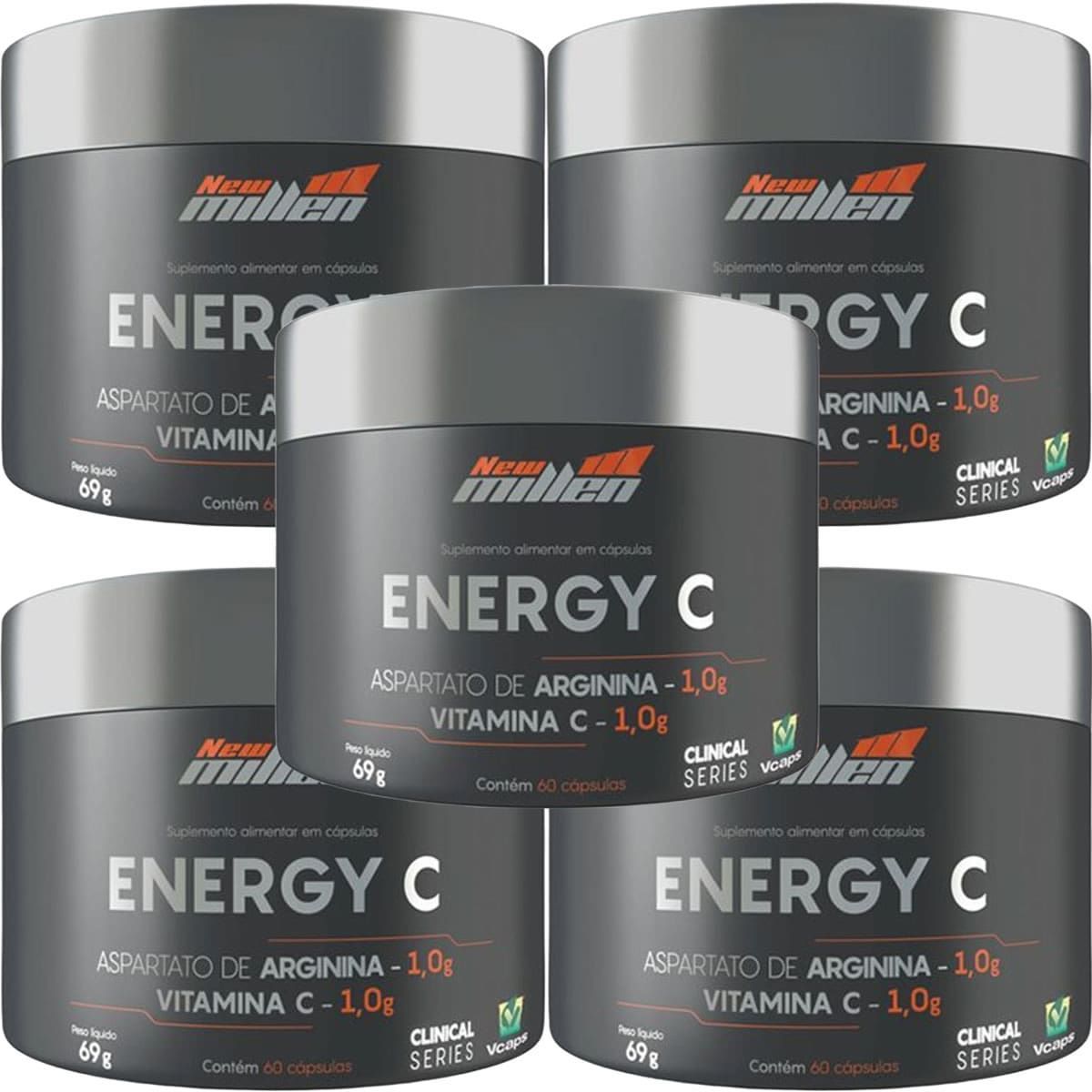 Kit 5X Energy C - 60 C�psulas  - New Millen