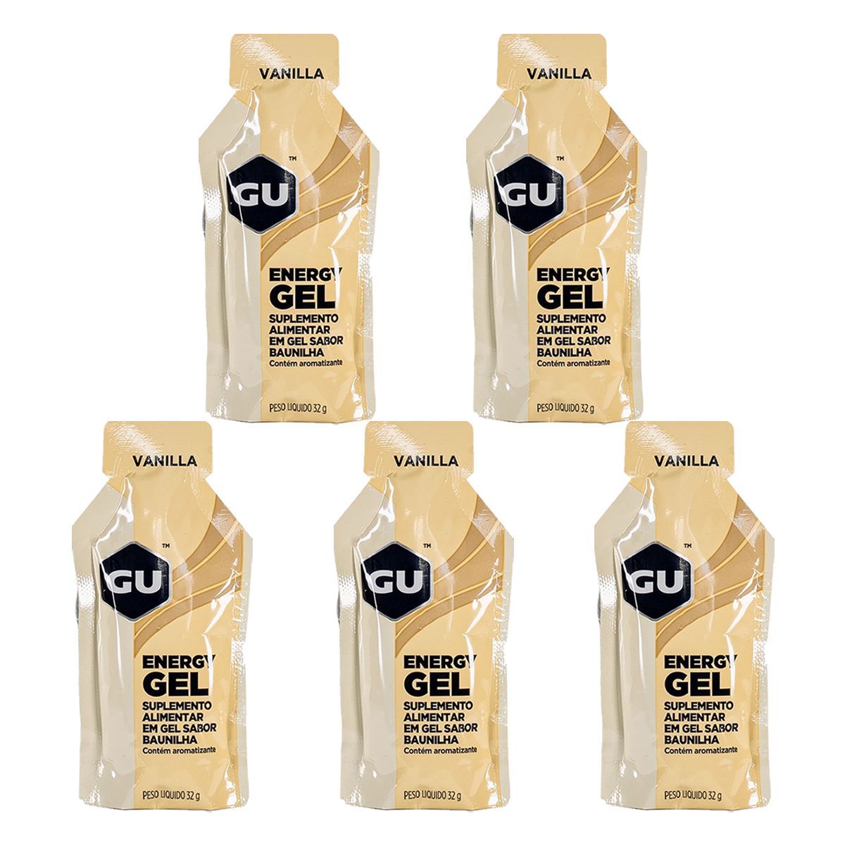 Kit 5X Energy Gel - 1 Sach� 32g Vanilla - GU