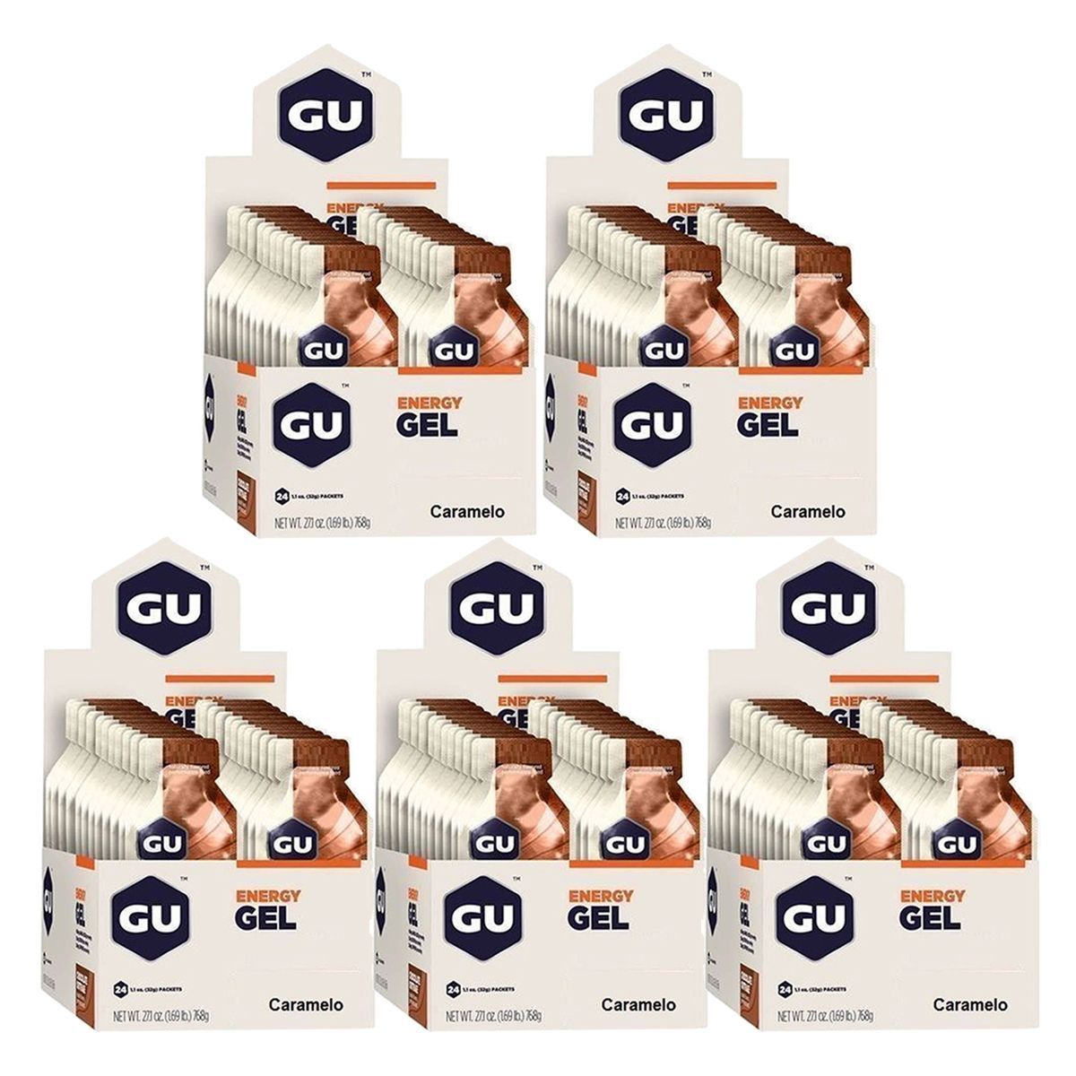 Kit 5X Energy Gel - 24 Sach�s 32g Caramelo - GU