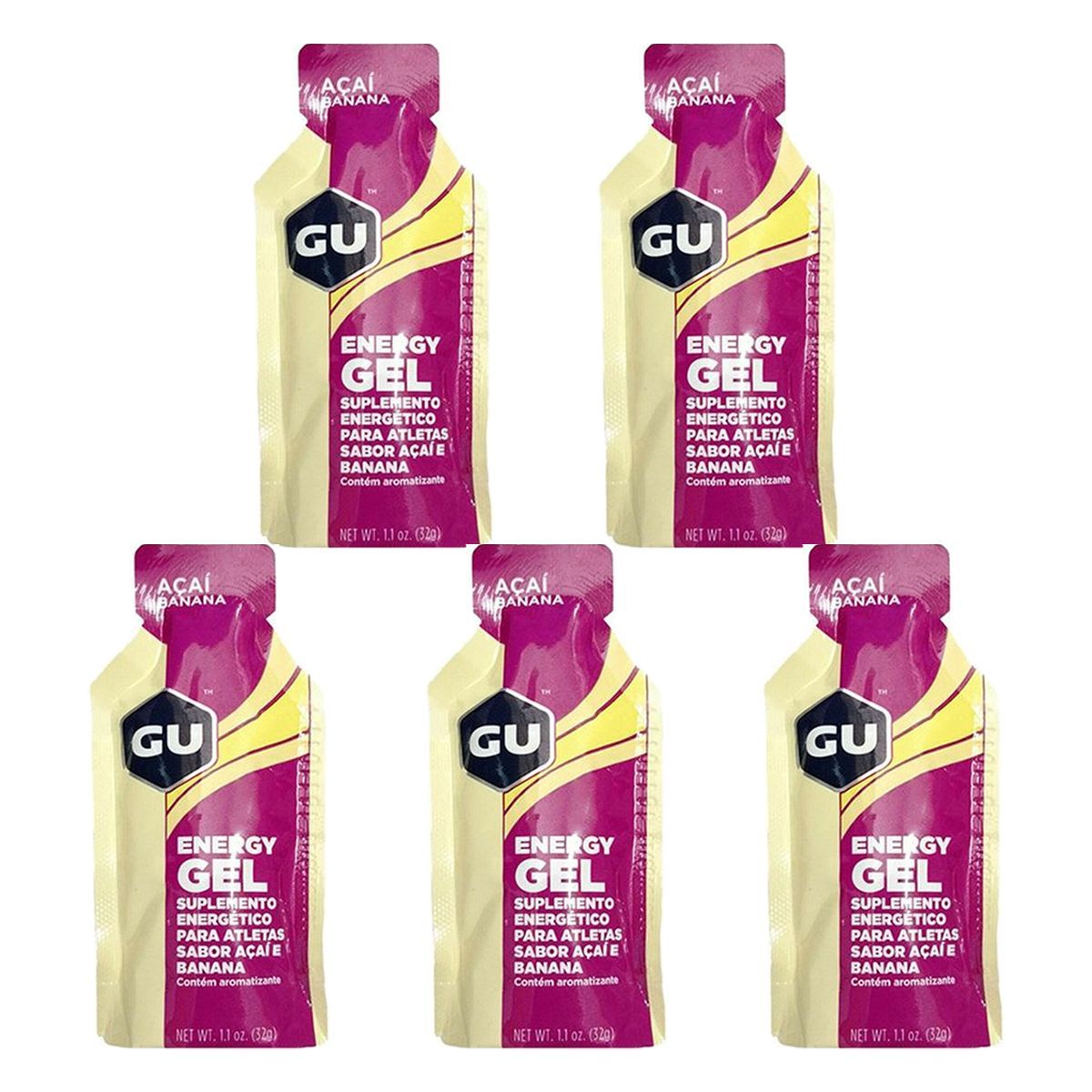 Kit 5X Energy Gel - Sabor A�a� e Banana 1 sach� 32g - GU