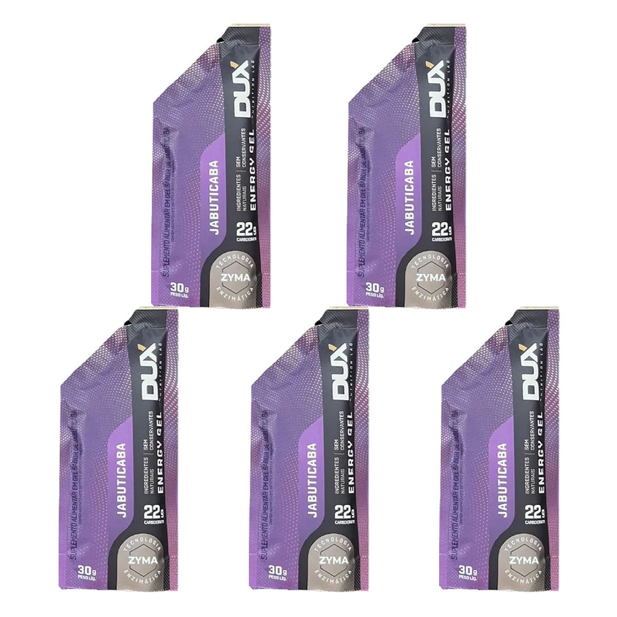 Kit 5X Energy Gel sem Cafe�na - 1 Unidade 30g Jabuticaba - Dux Nutrition