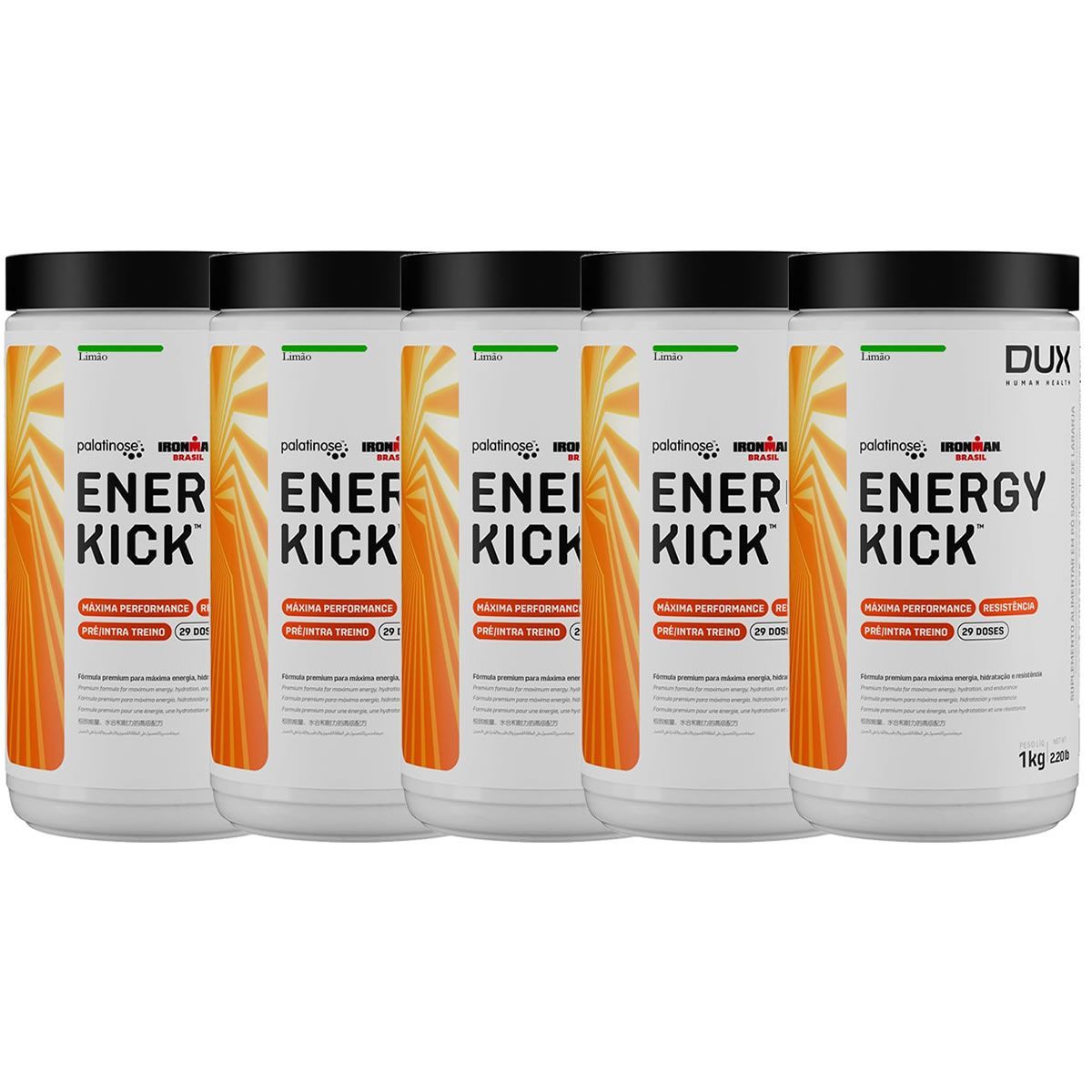 Kit 5X Energy Kick - 1000g Lim�o - Dux Nutrition
