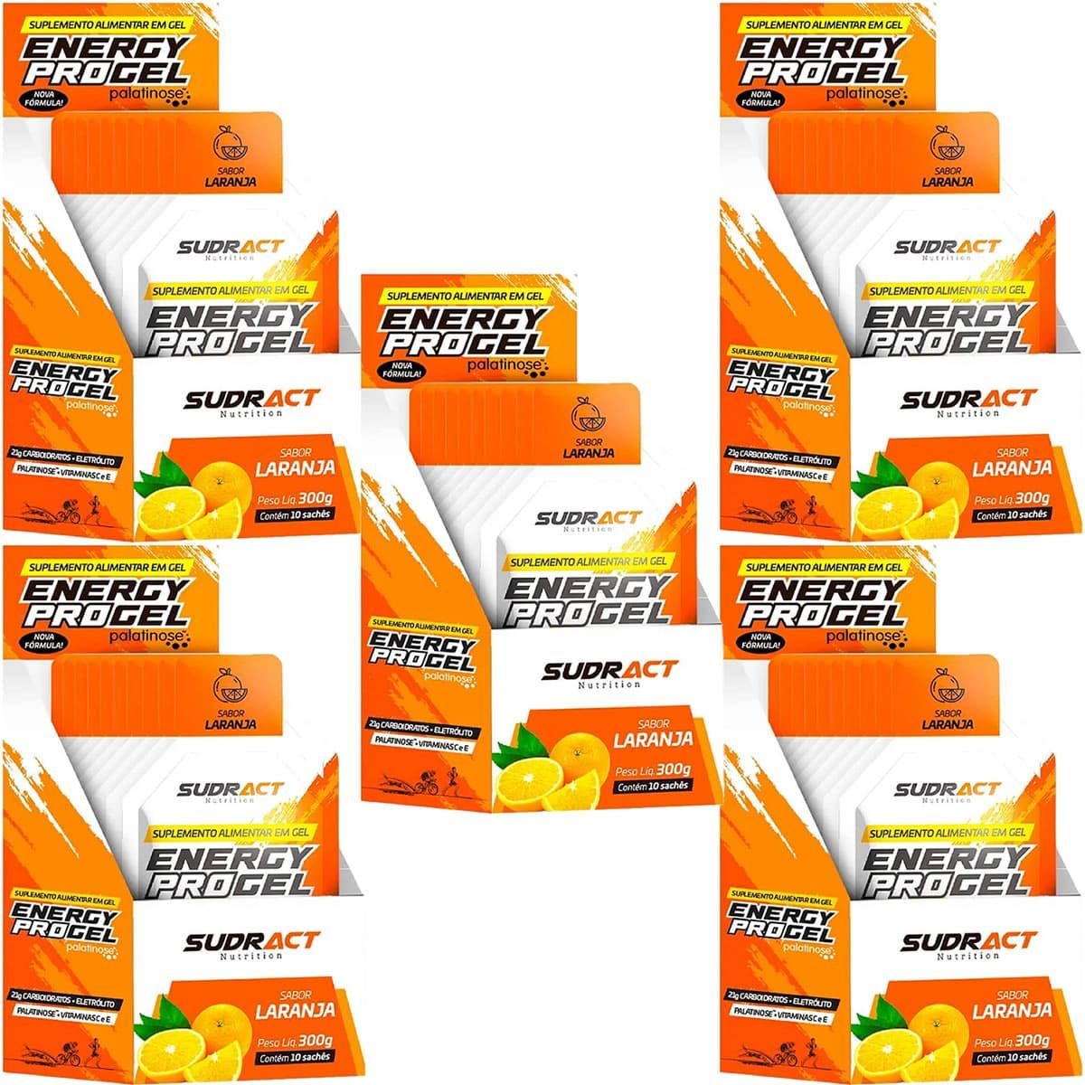 Kit 5X Energy Pro Gel - 15 sach�s de 30g Laranja - Sudract Nutrition