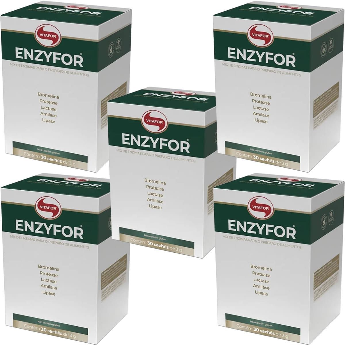 Kit 5X Enzyfor - 30 Sach�s de 3g - Vitafor