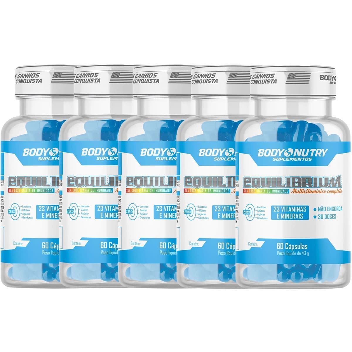 Kit 5X Equilibrium Multivit - 60 C�psulas - Body Nutry