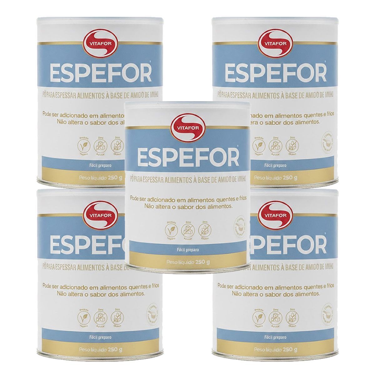 Kit 5X Espefor - 250g Sem Sabor - Vitafor